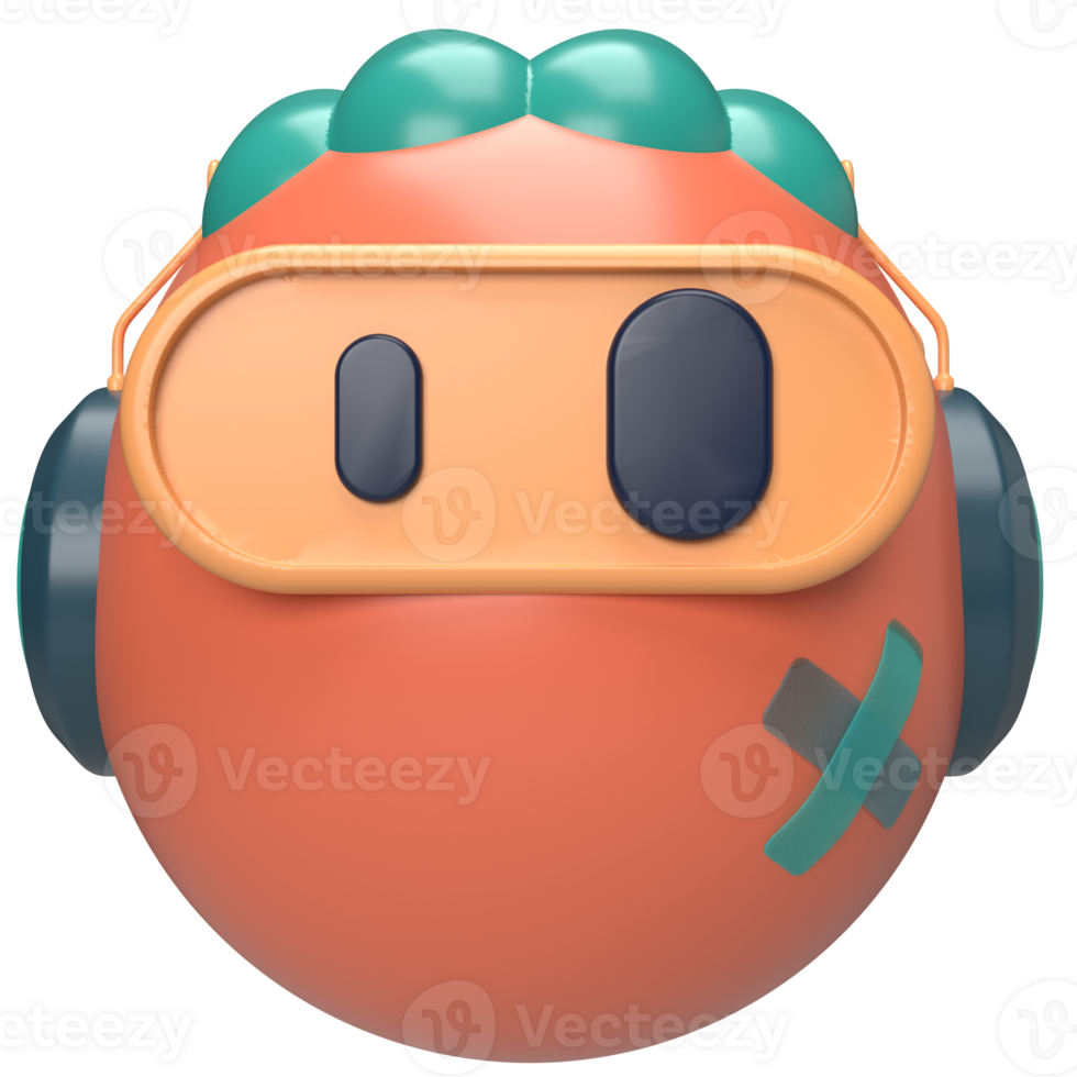 3D character cyberpunk front view png