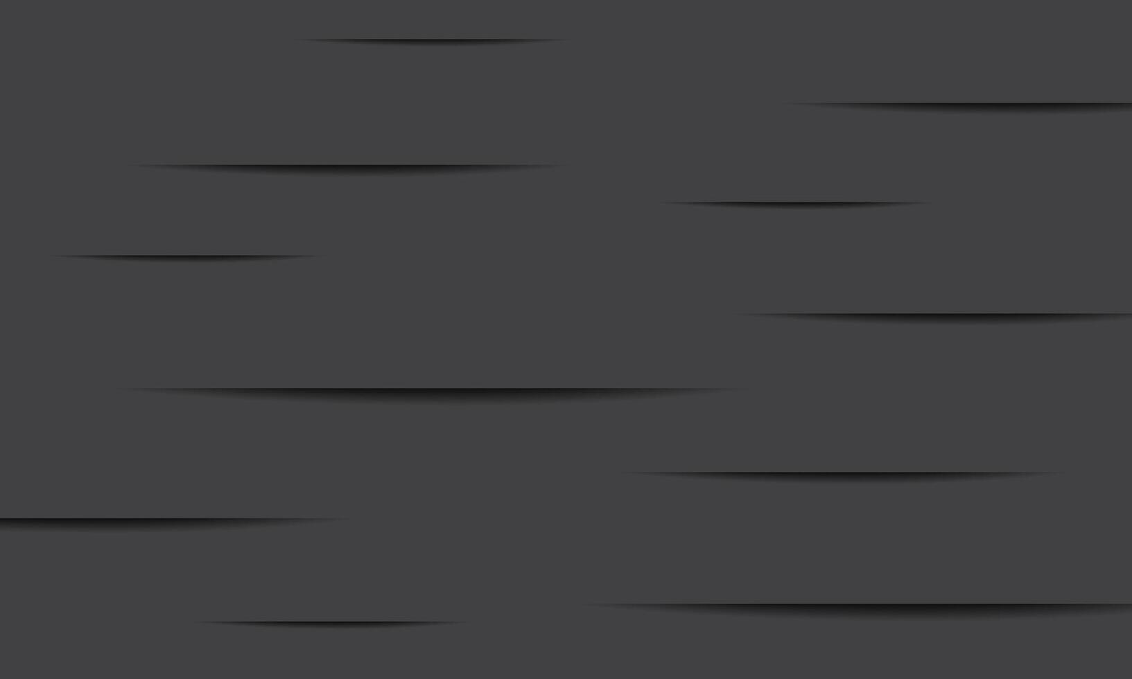 Horizontal cuts in paper with shade. slice stripes lines dark grey background. vector