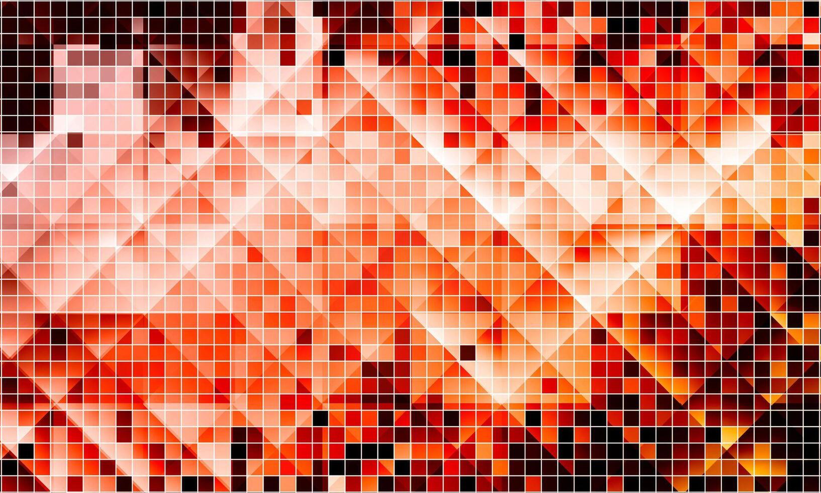 Digital pixel abstract orange mosaic square pattern. vector