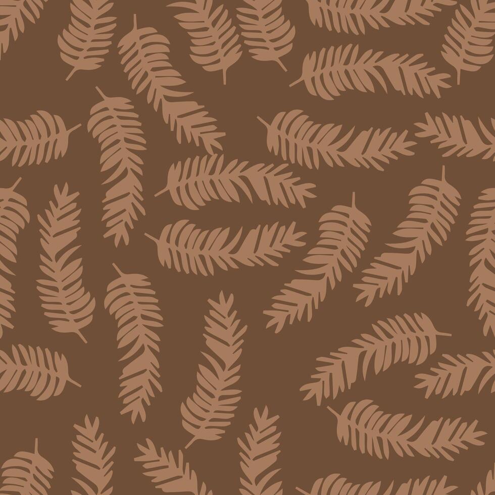 a brown and tan pattern with leaves vector