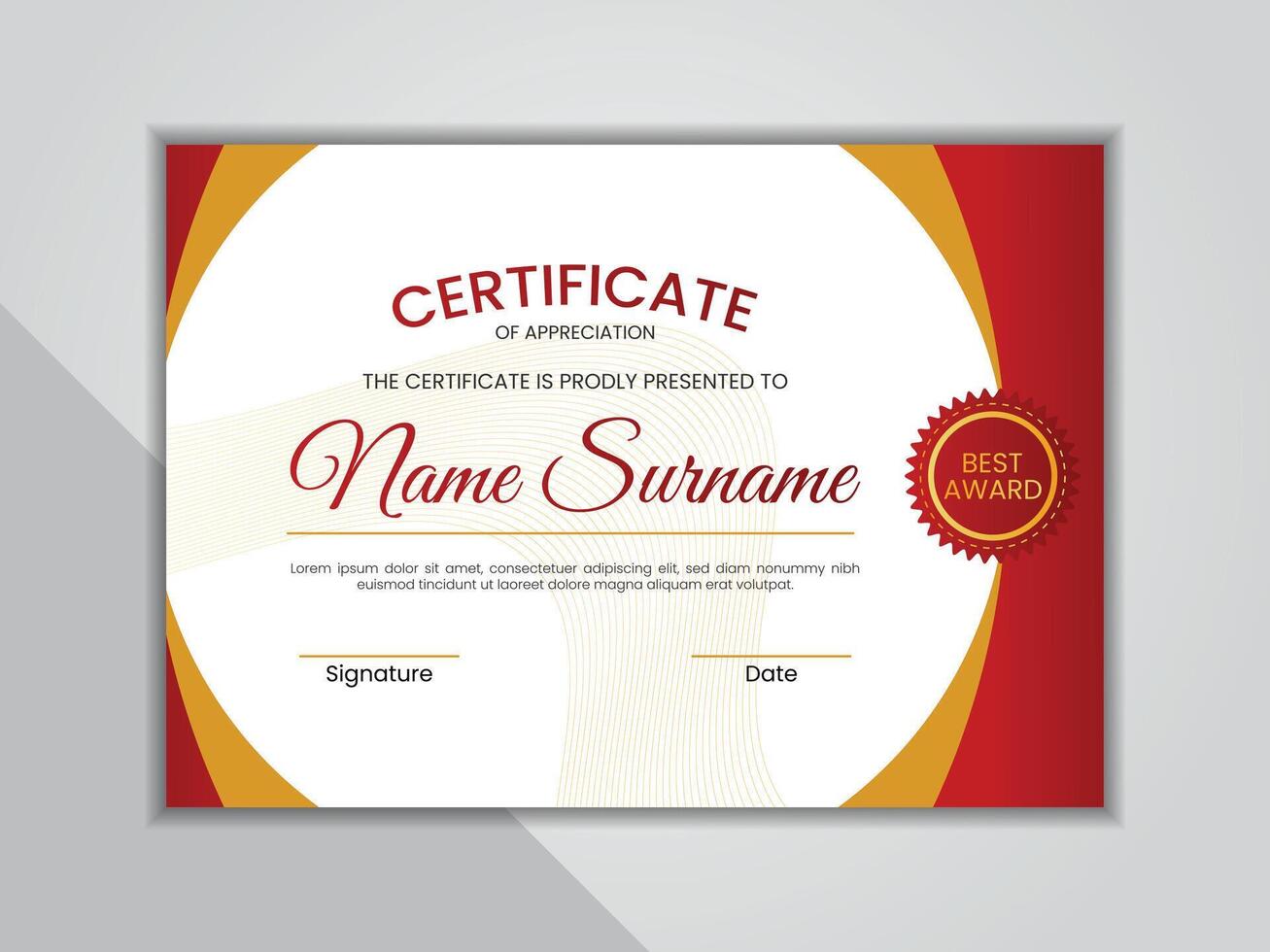 Modern and clean certificate layout. vector