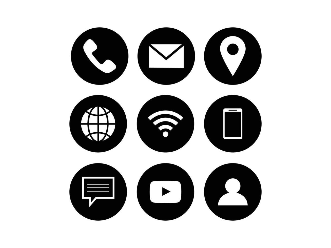 Free contact Logos and Icons set, Social Media logos and icons set vector