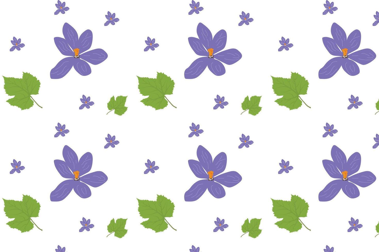 seamless pattern with flower and leaves vector