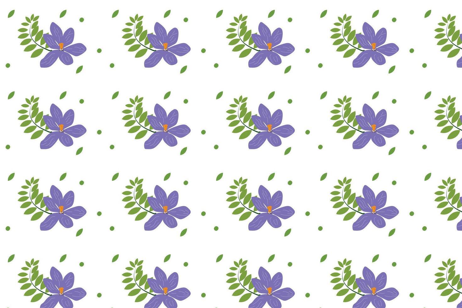 seamless pattern with leaves and flower vector