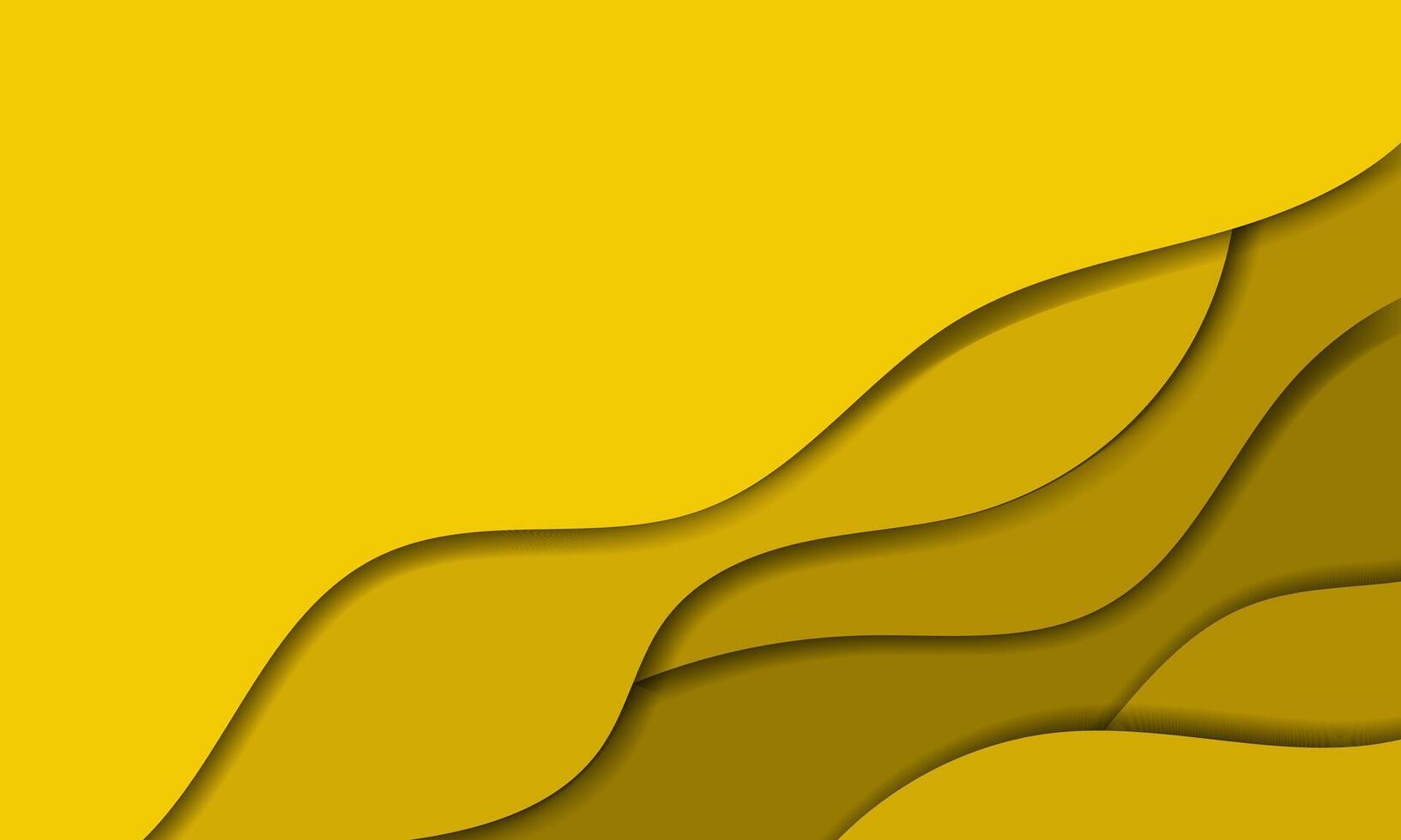 yellow and brown paper waves on a yellow background vector