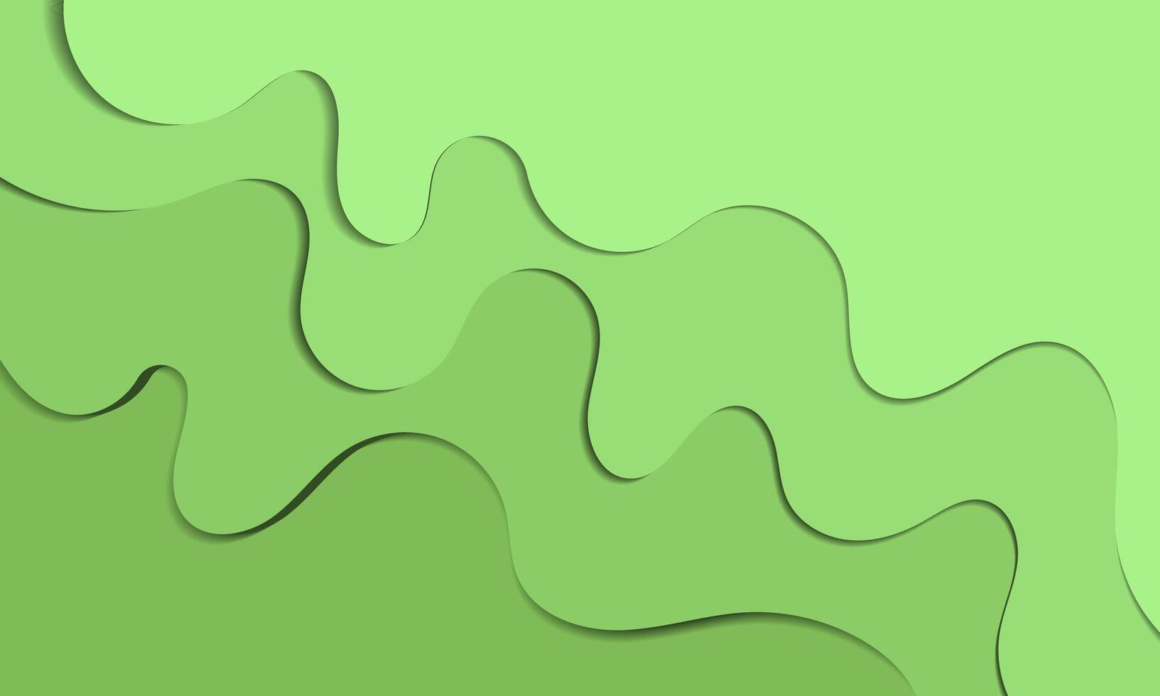 green paper waves on a green background vector