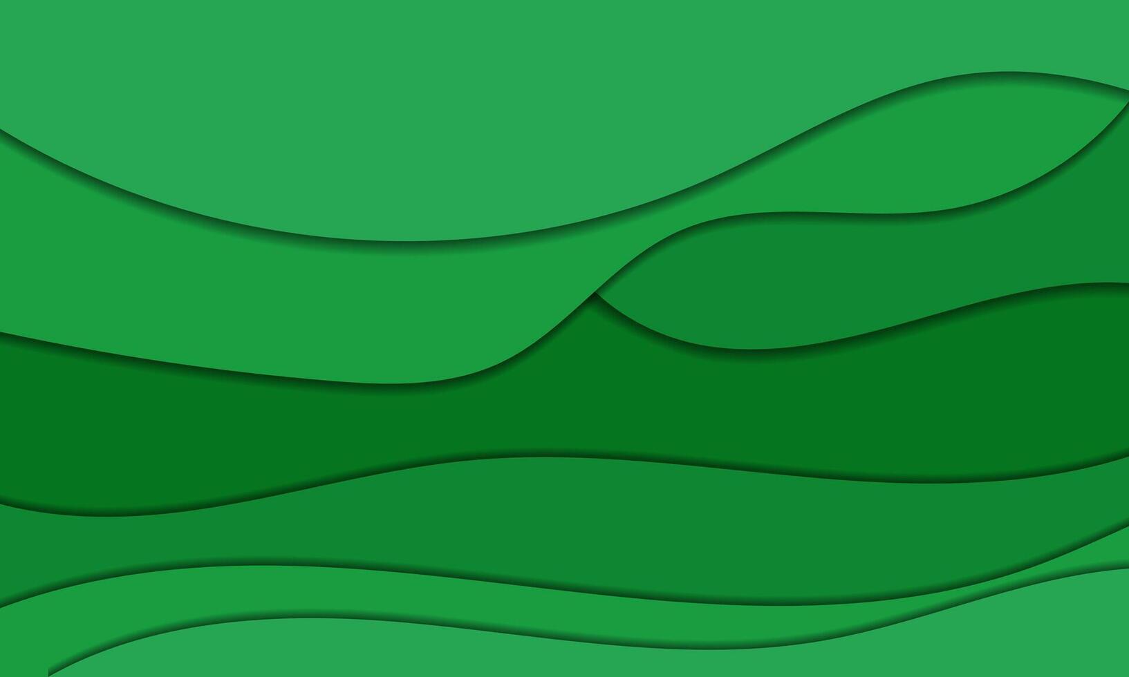 green abstract background with wavy lines vector