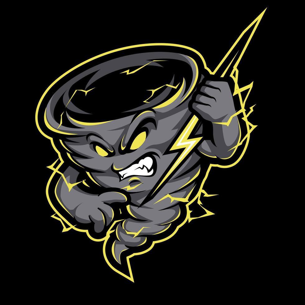 Tornado mascot logo design with modern illustration concept style for badge vector