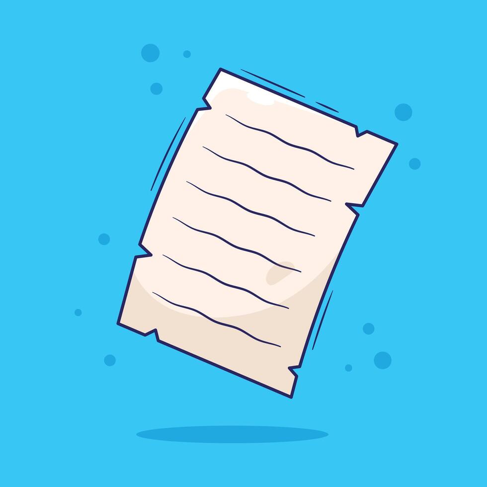 Flat cartoon illustration of cute paper or notes suitable used for icon mascot symbol sticker and others vector