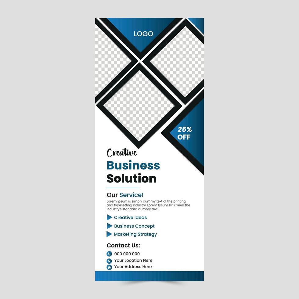 A Creative Business Solutions Roll Up Banner Design. vector