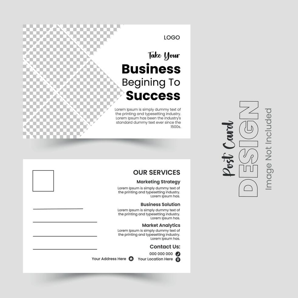 a simple clear business post card illustrations design. vector