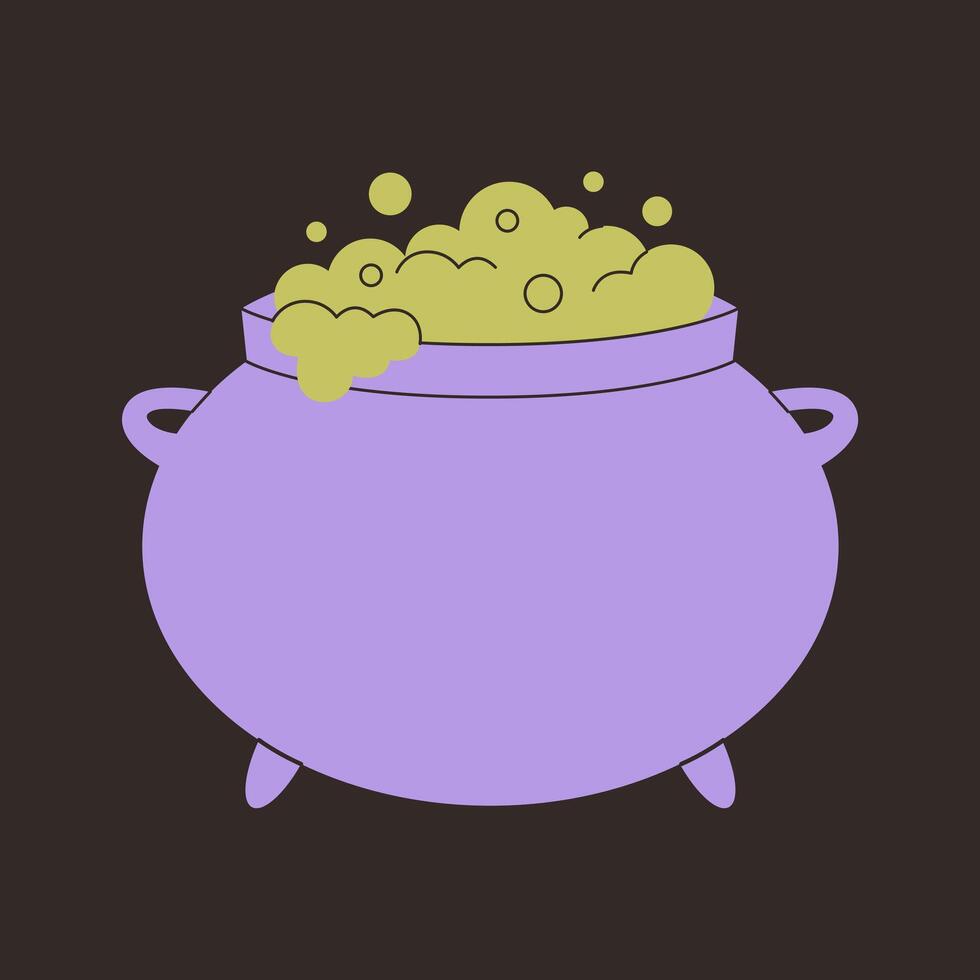 Cauldron with potion. Magic, witchcraft. vector