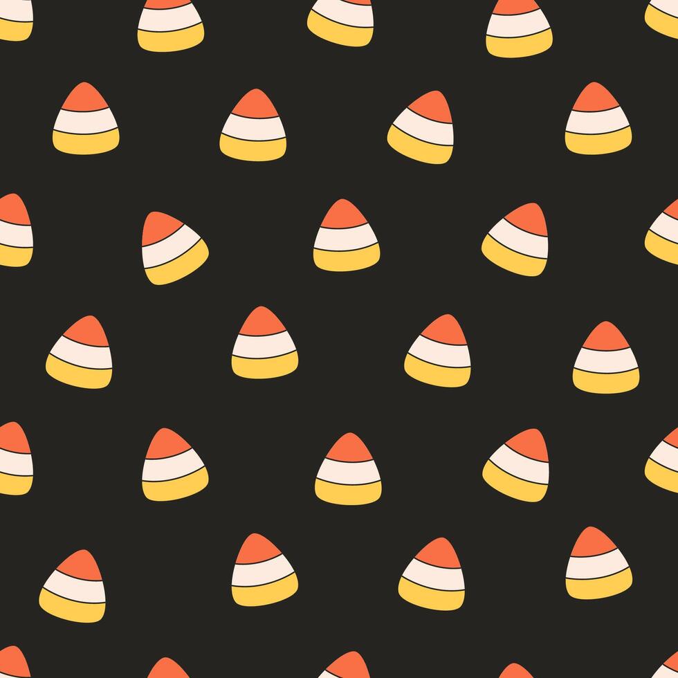 Seamless pattern with candy corn. Halloween sweets seamless pattern vector