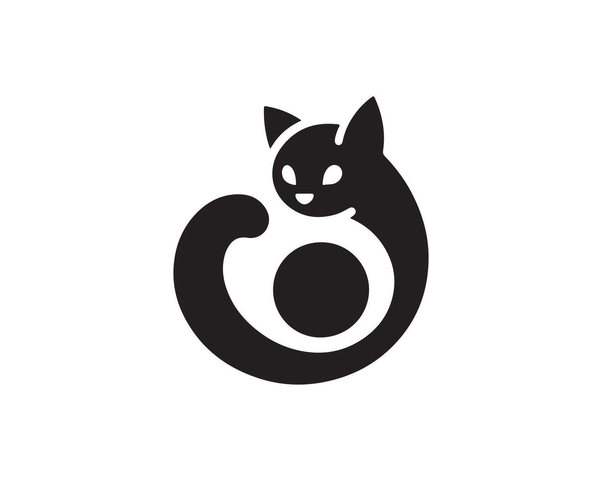 a black and white logo of a cat vector