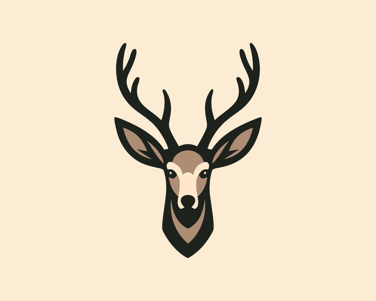 deer head logo design vector