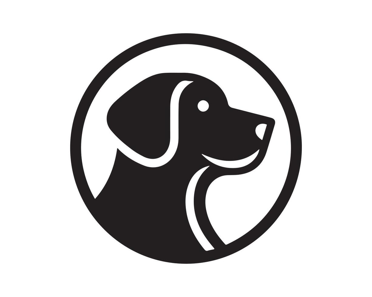 a black and white dog logo on a white background vector