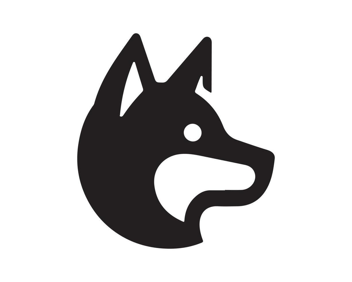 a black and white dog head icon on a white background vector