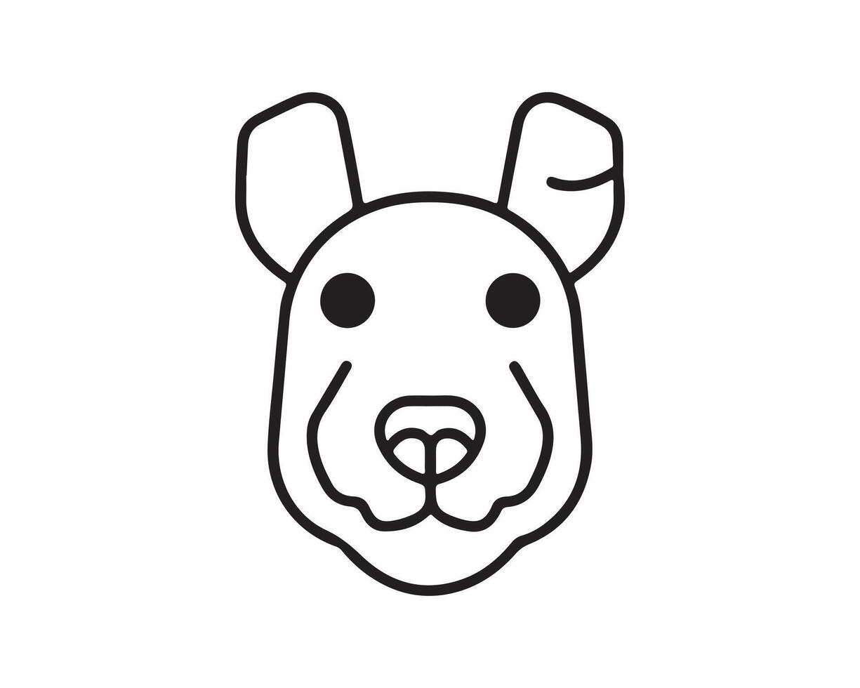 a dog's head is shown in a line drawing vector