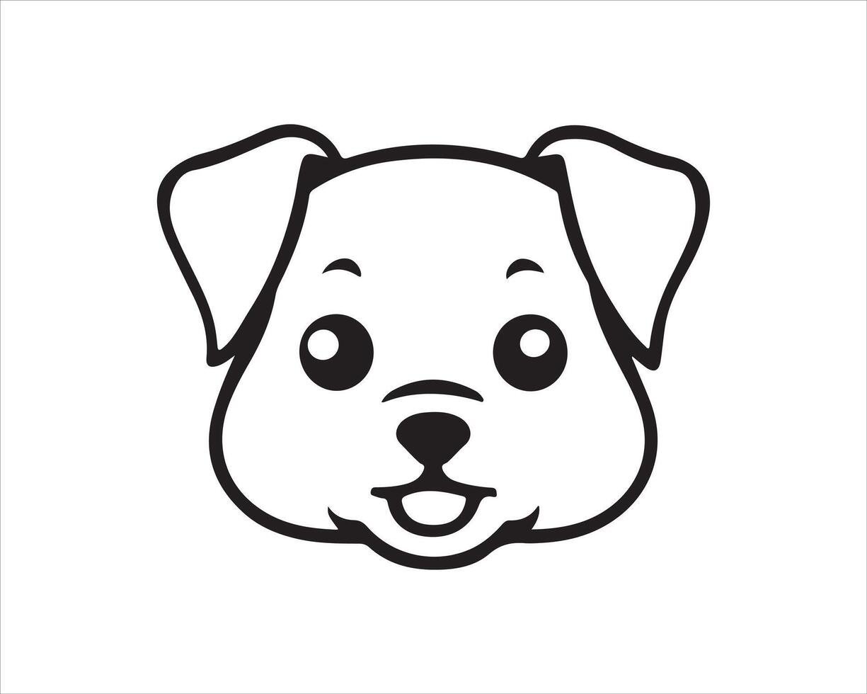 a black and white dog face on a white background vector