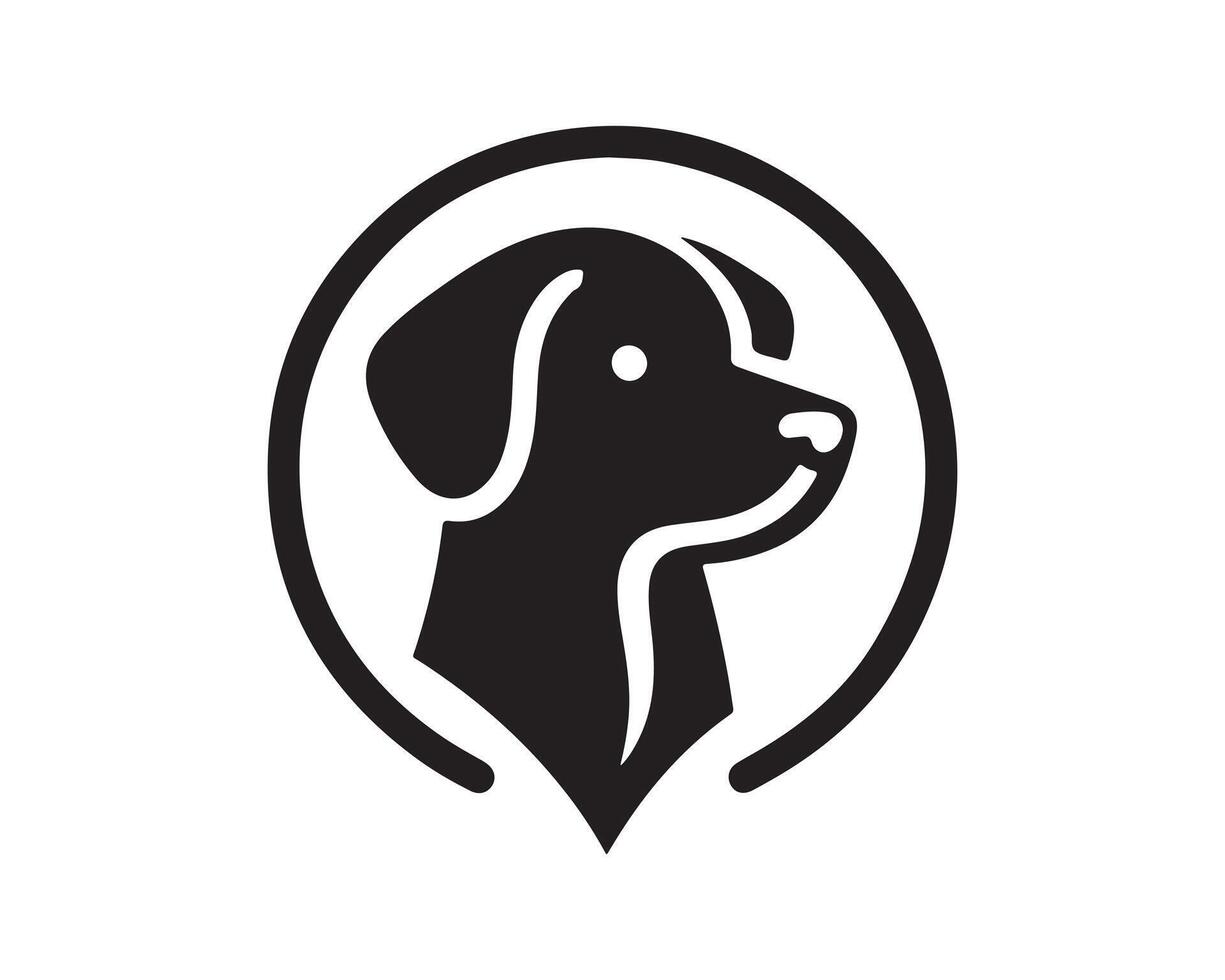 a black and white dog logo vector