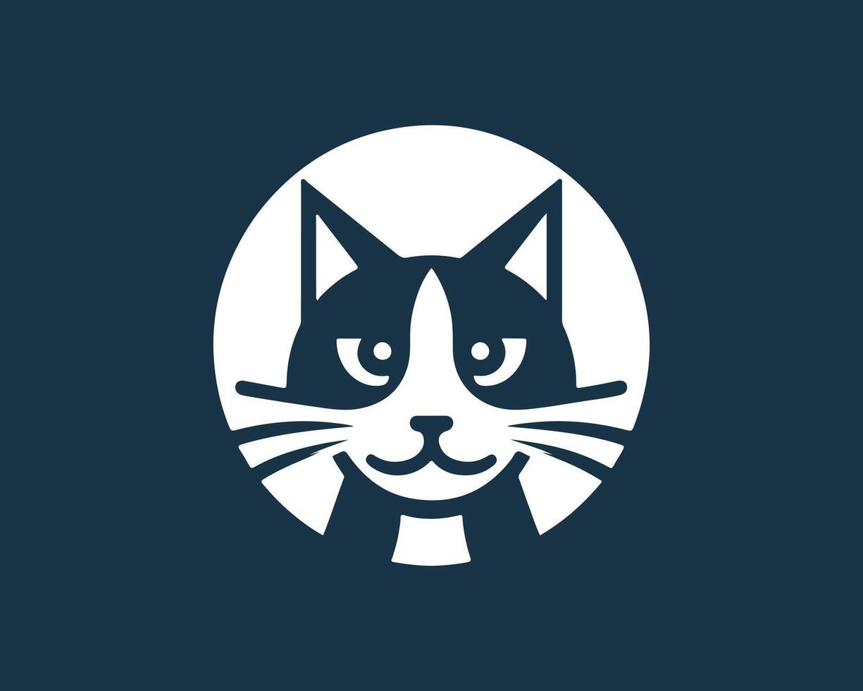 a cat logo with a white background vector