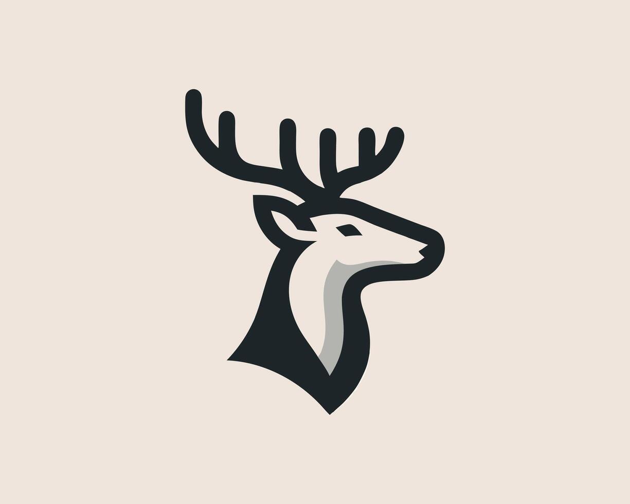 deer head logo design vector