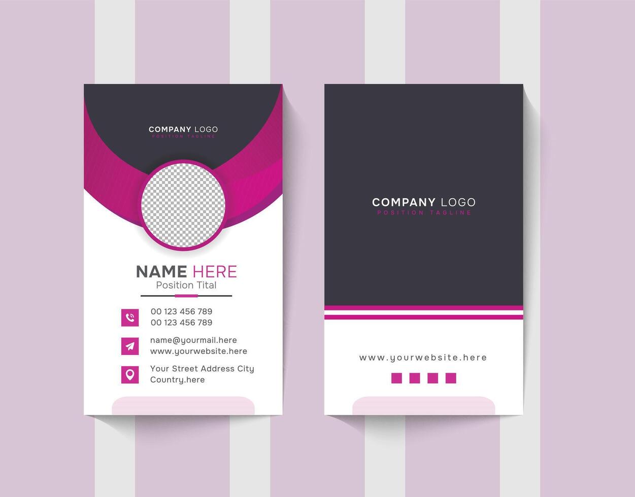 Flat business card template vector