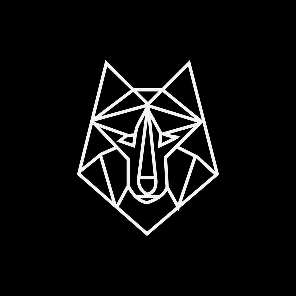 wolf's face on a black background. combination of triangles and lines, forming a polygonal pattern design. geometric shapes. vector