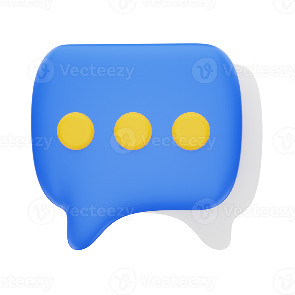 3d rendering Chat Bubbles With Ellipsis icon object png