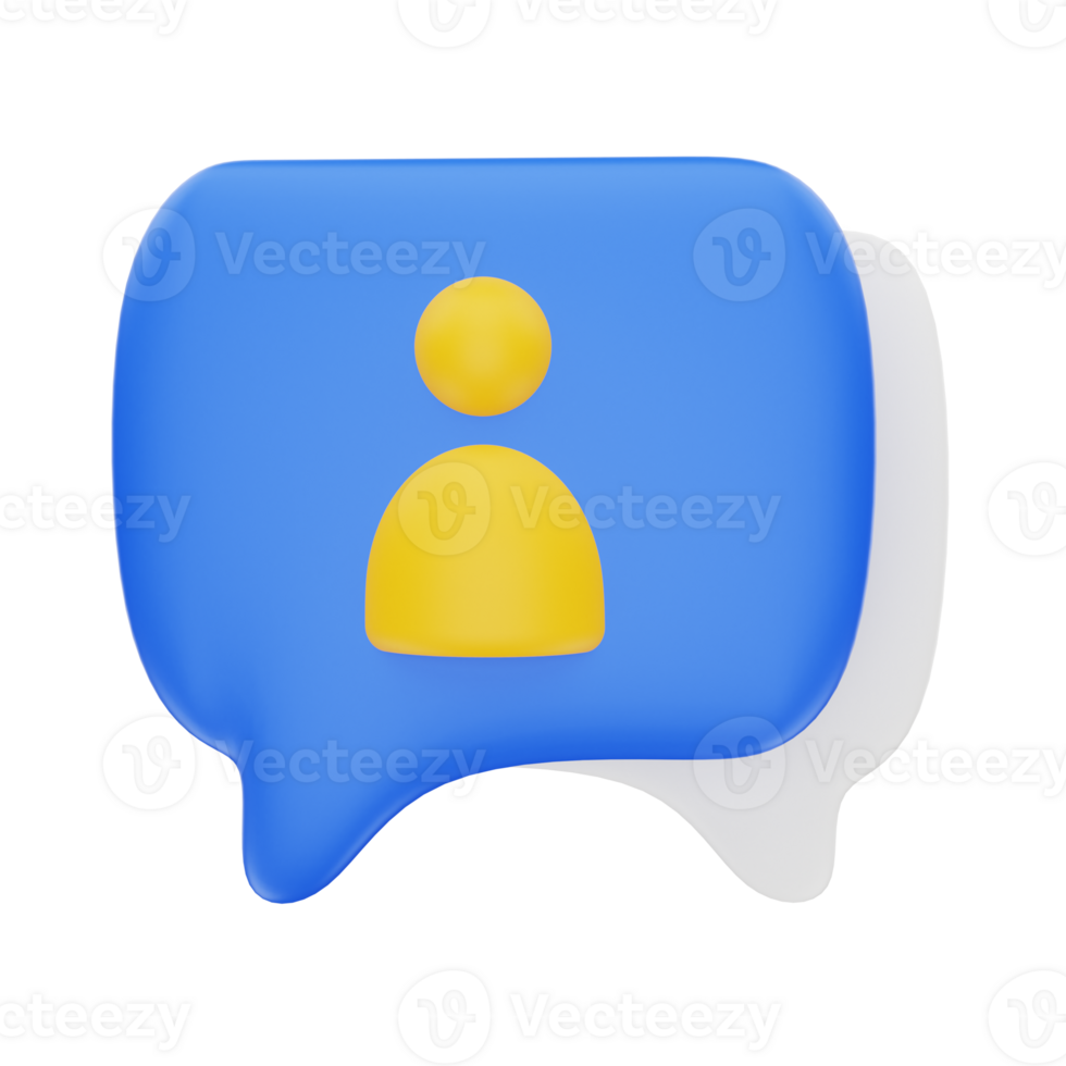 3d rendering Chat Person icon object png