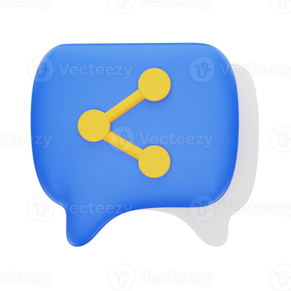 3d rendering Share Media icon object png