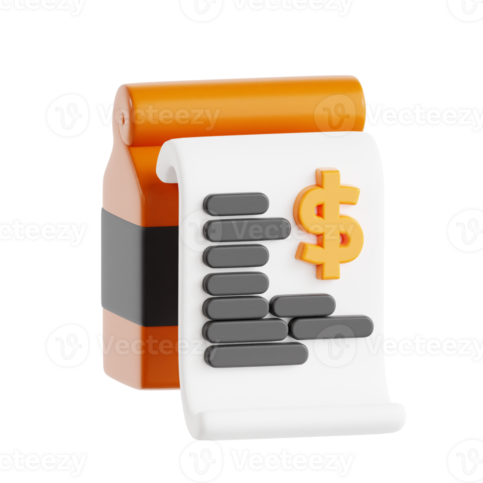 Food Bill 3D Icon object png