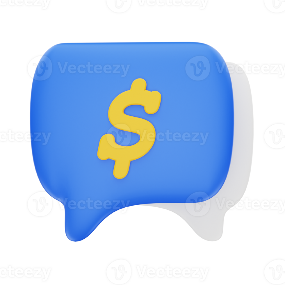 3d rendering Chat Money icon object png