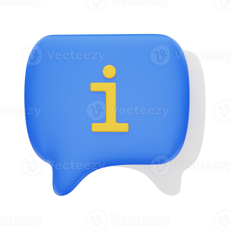 3d rendering Chat Information icon object png