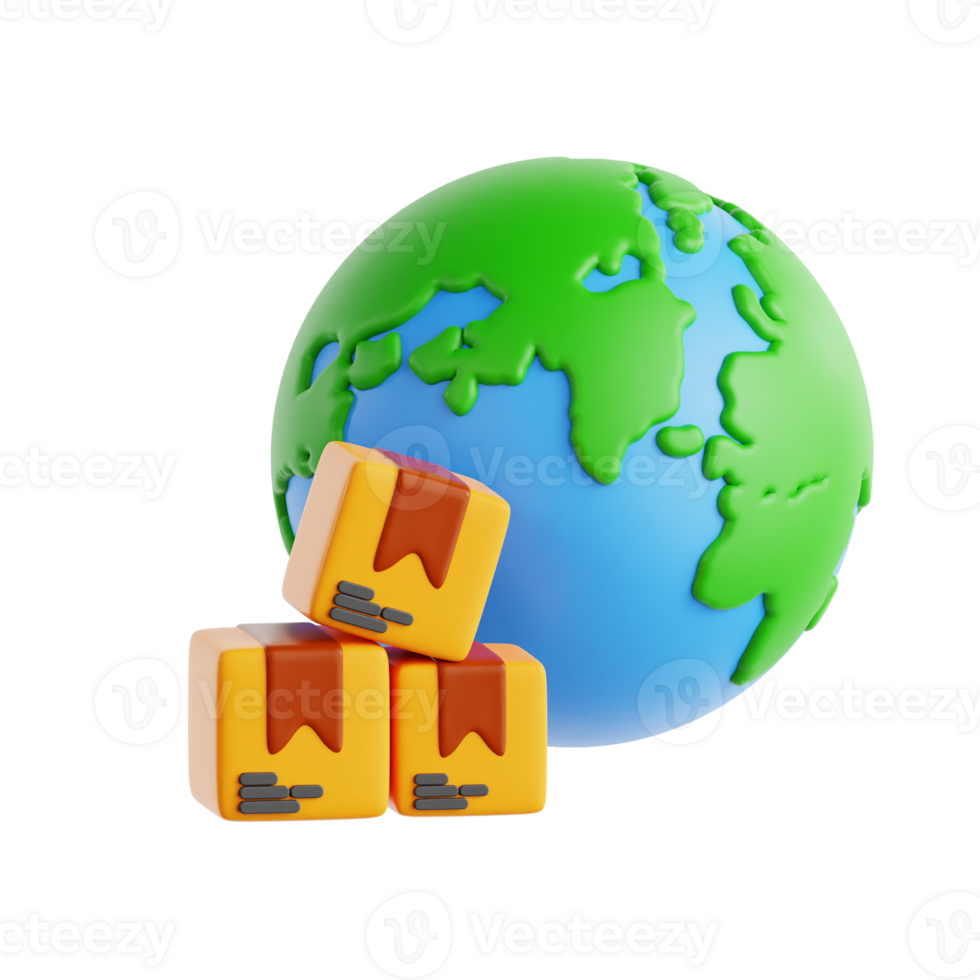 International Delivery 3D Icon object png