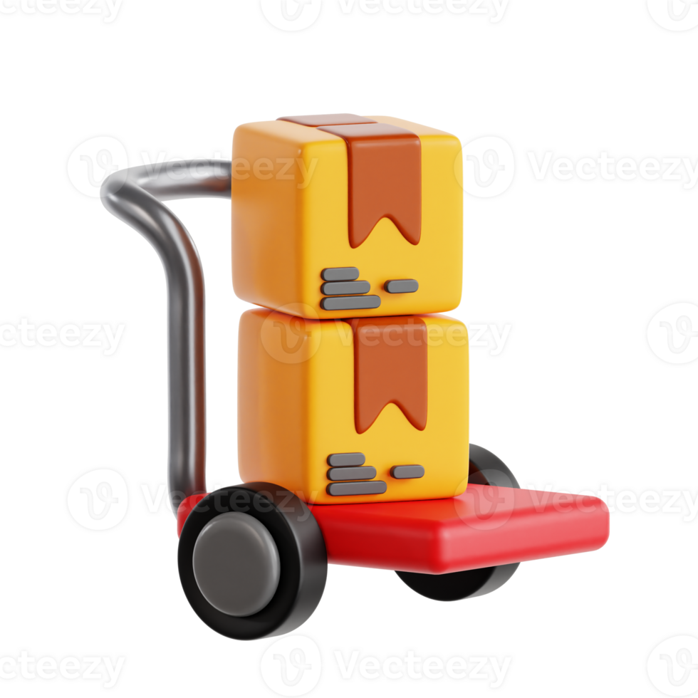 Delivery Cart 3D Icon object png