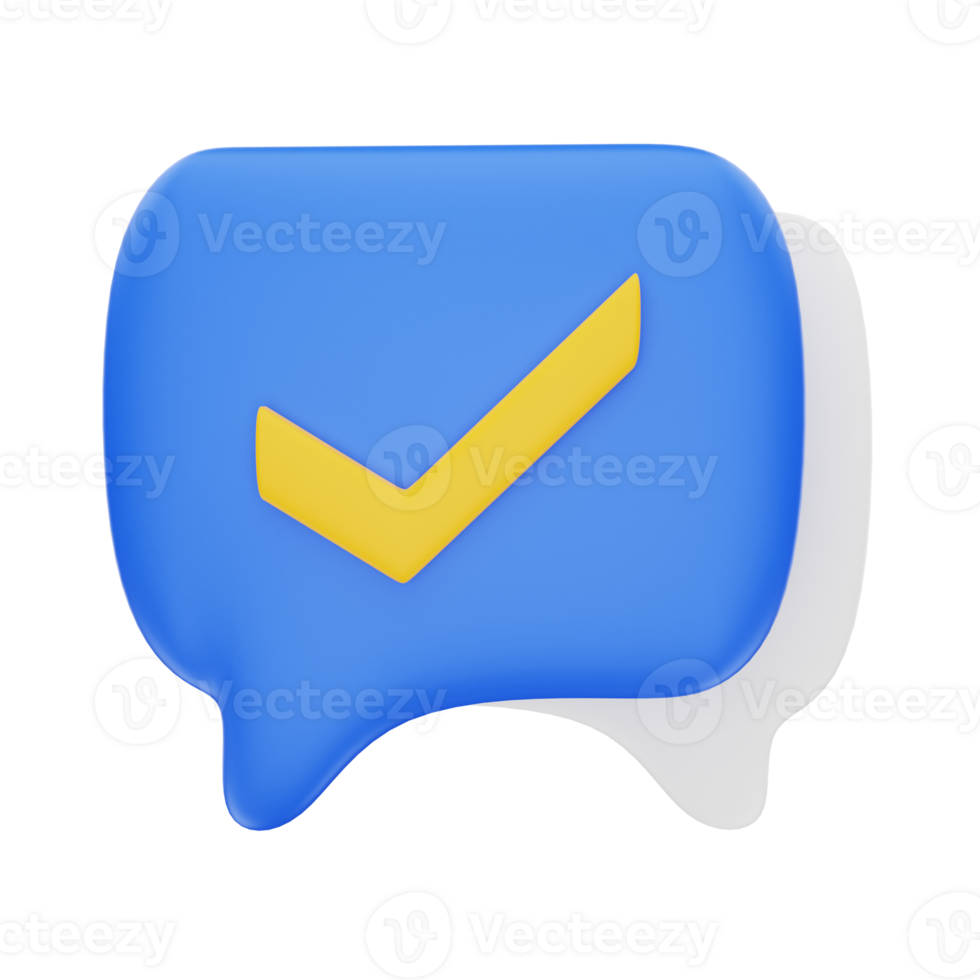 3d rendering Chat Check icon object png