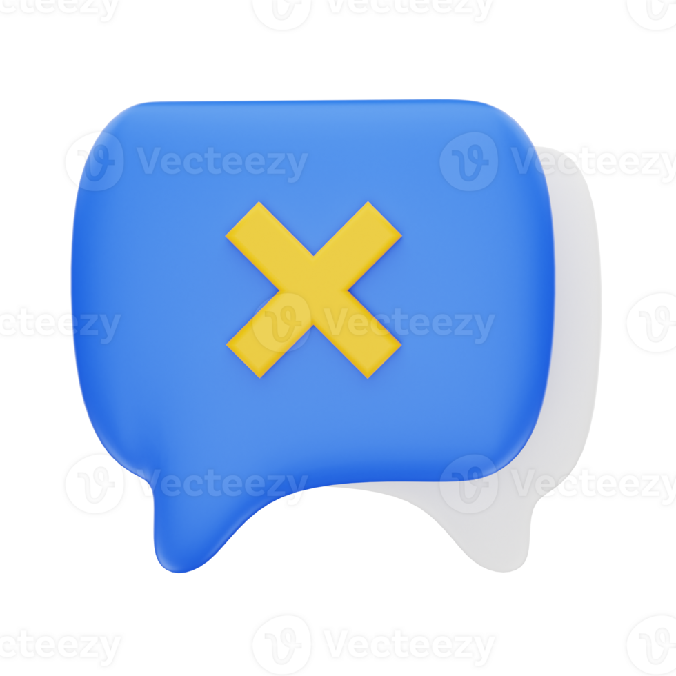 3d rendering Delete Chat icon object png