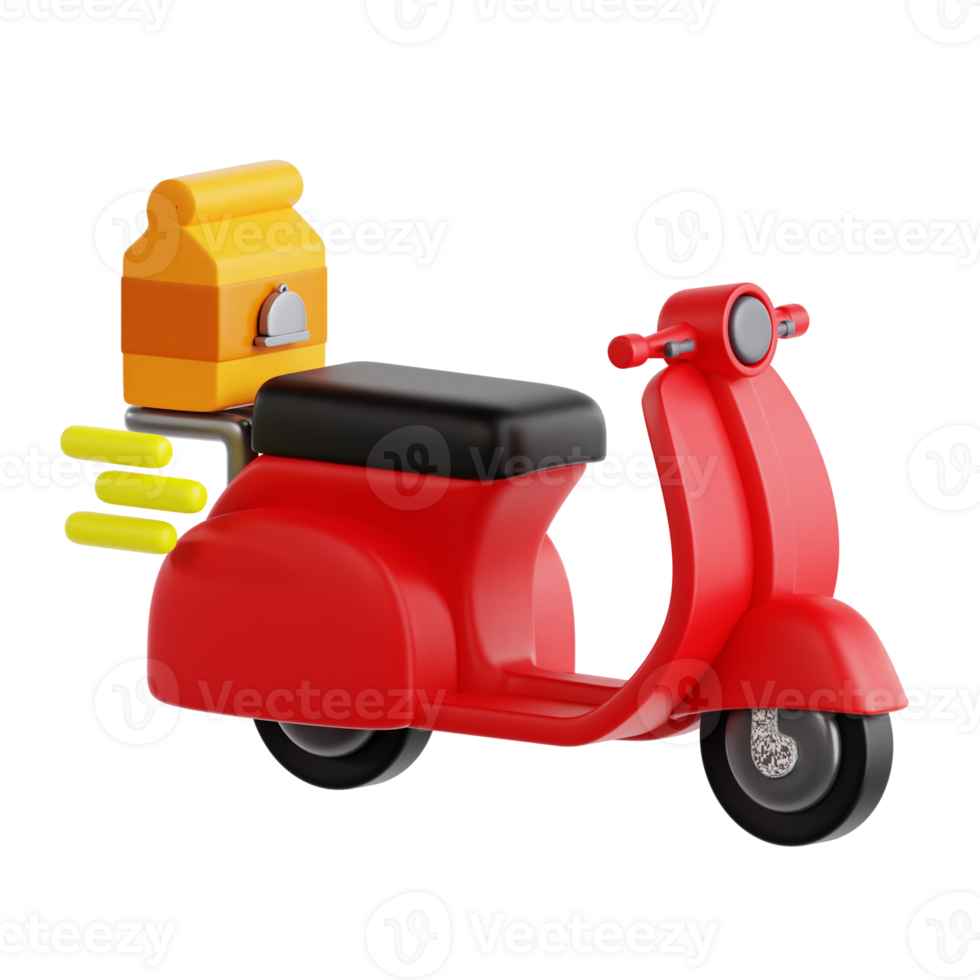 Scooter Delivery 3D Icon object png