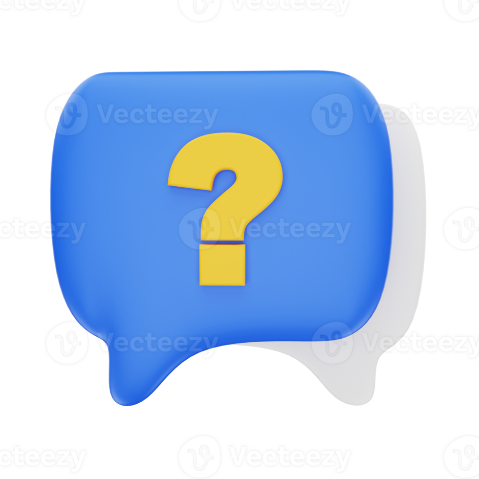 3d rendering Chat Question icon object png