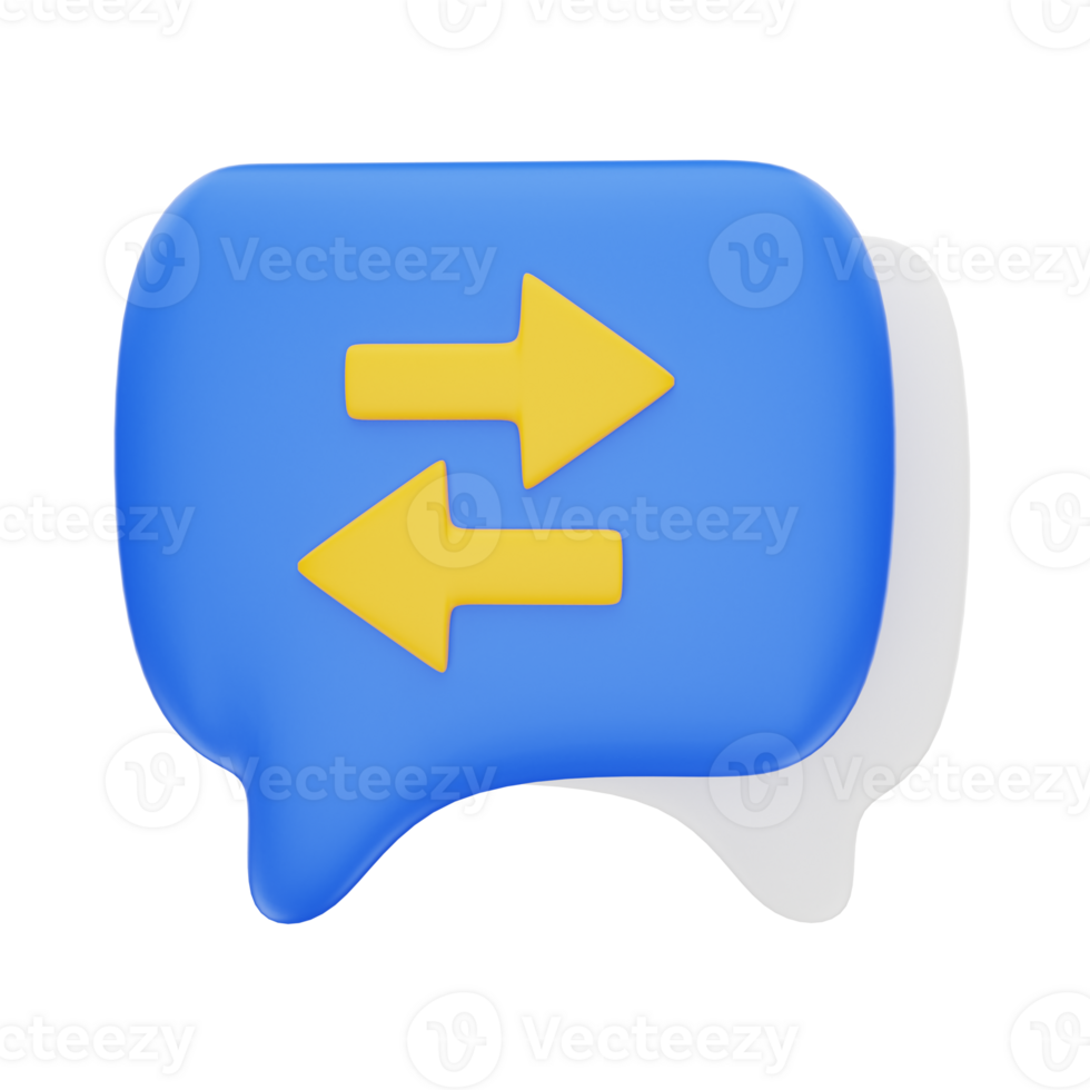 3d rendering Chat Transfer icon object png
