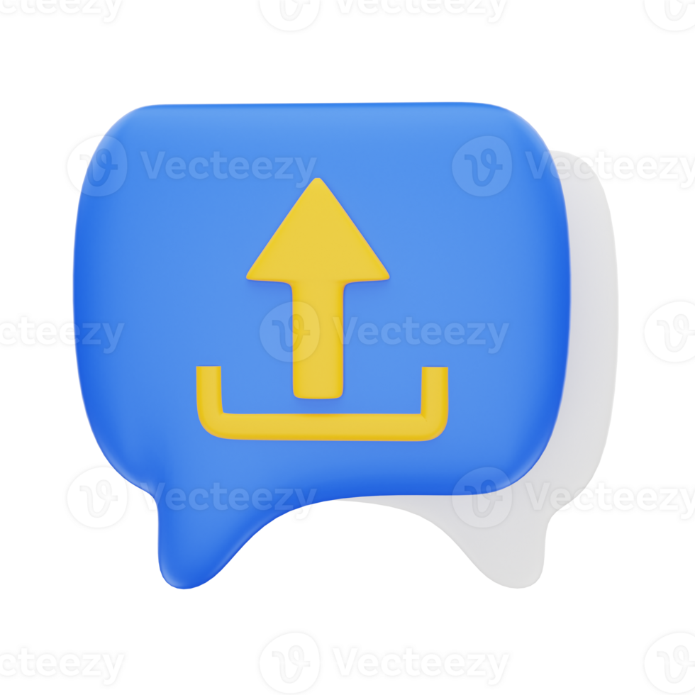 3d rendering Chat Upload icon object png