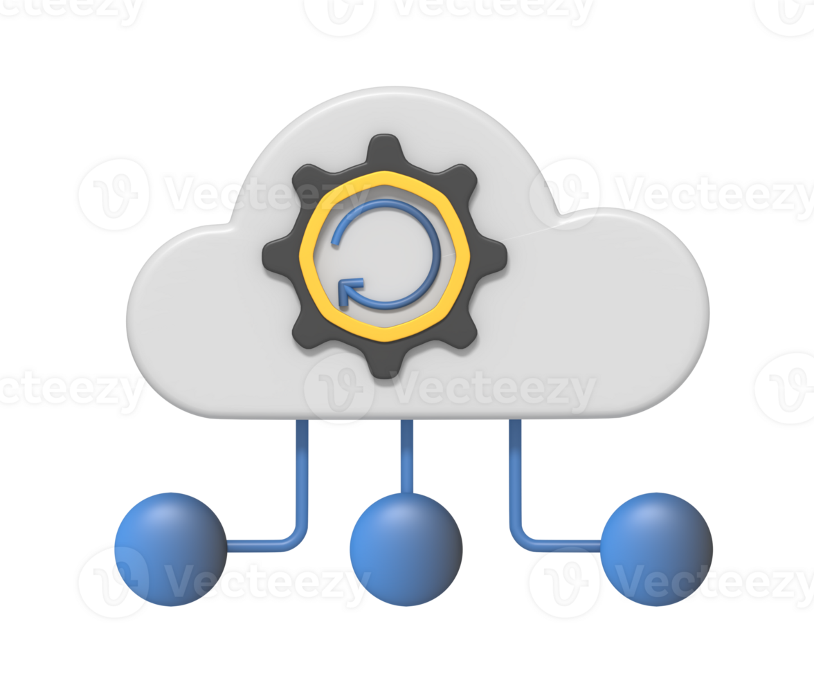 Cloud computing setting gear png