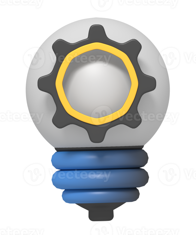 Idea gear setting light bulb png