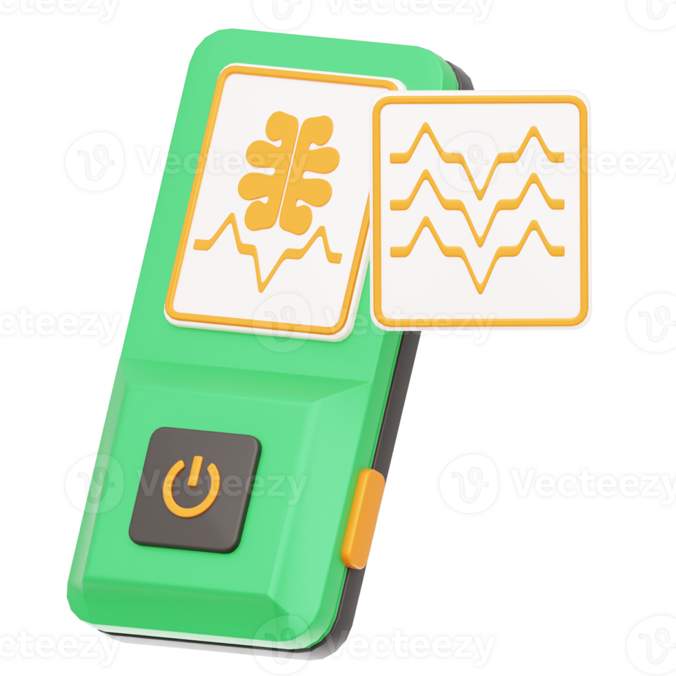 ECG Monitor Portable 3d illustration png