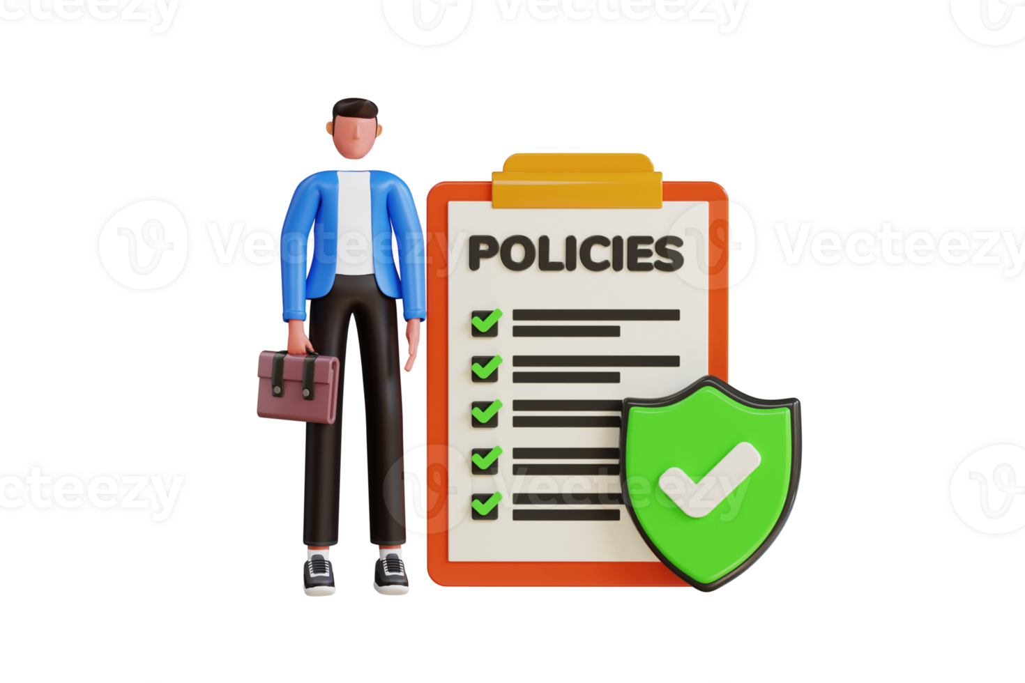 Company policies document 3d illustration. Rules and regulations 3d illustration png