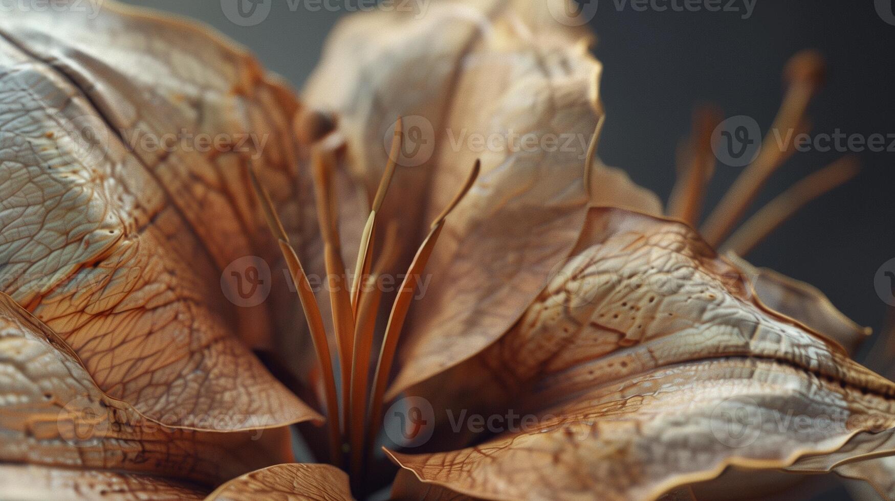Dried lily flower pattern which has withered or lacks water botanical background photo