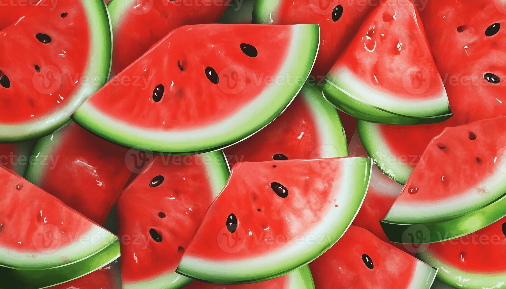 Watermelon slice closeup texture pattern red fruity seamless background photo