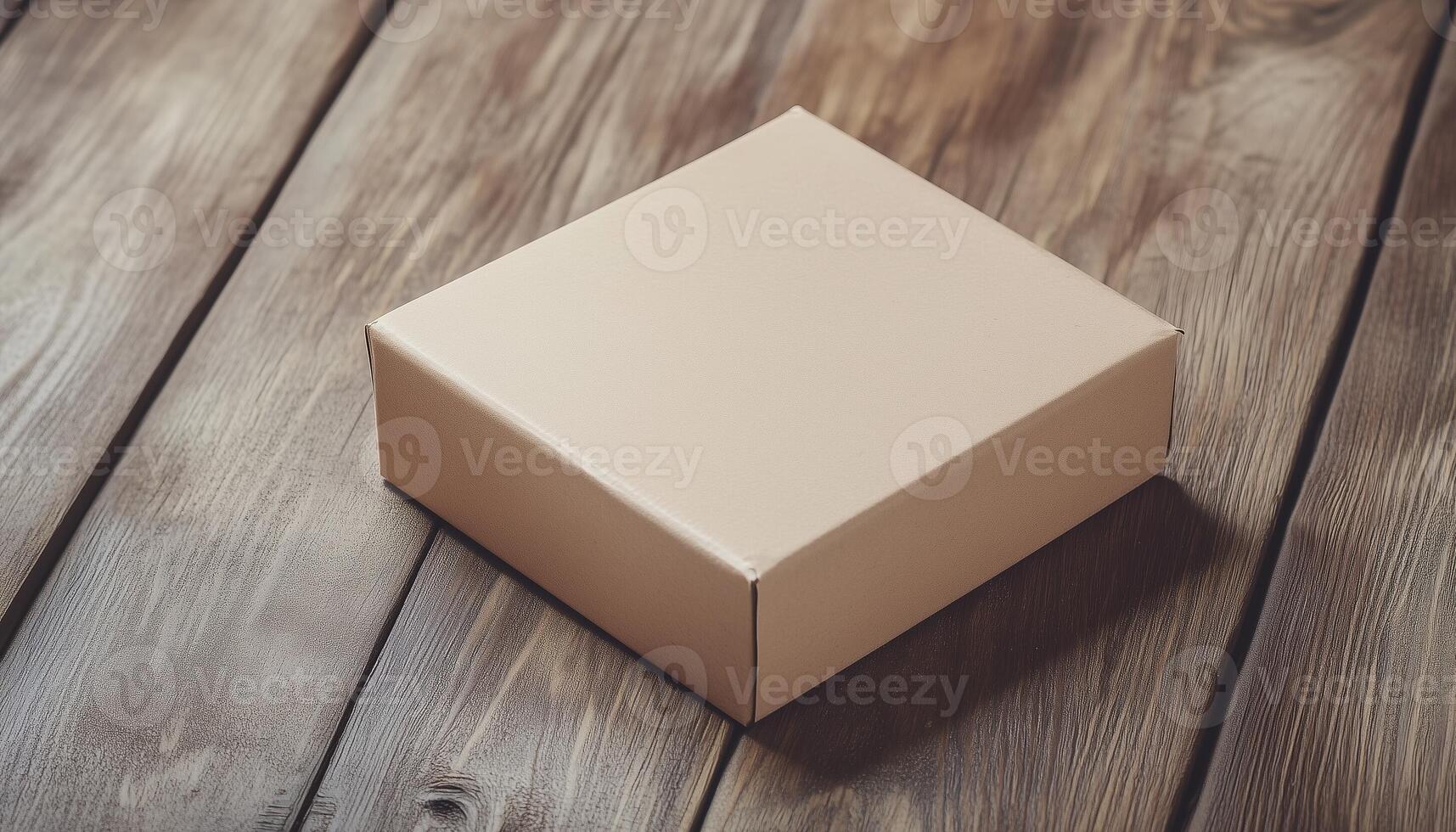 blank brown carton cardboard delivery package mockup container square photo