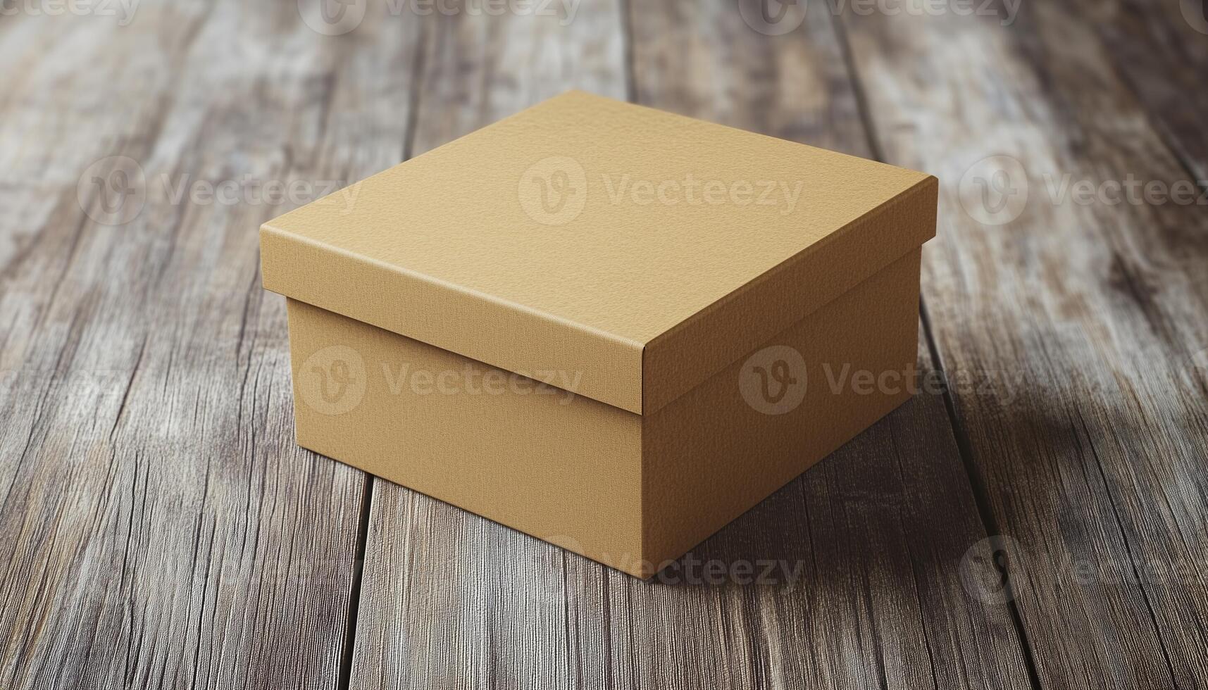 blank brown carton cardboard delivery package mockup container square photo